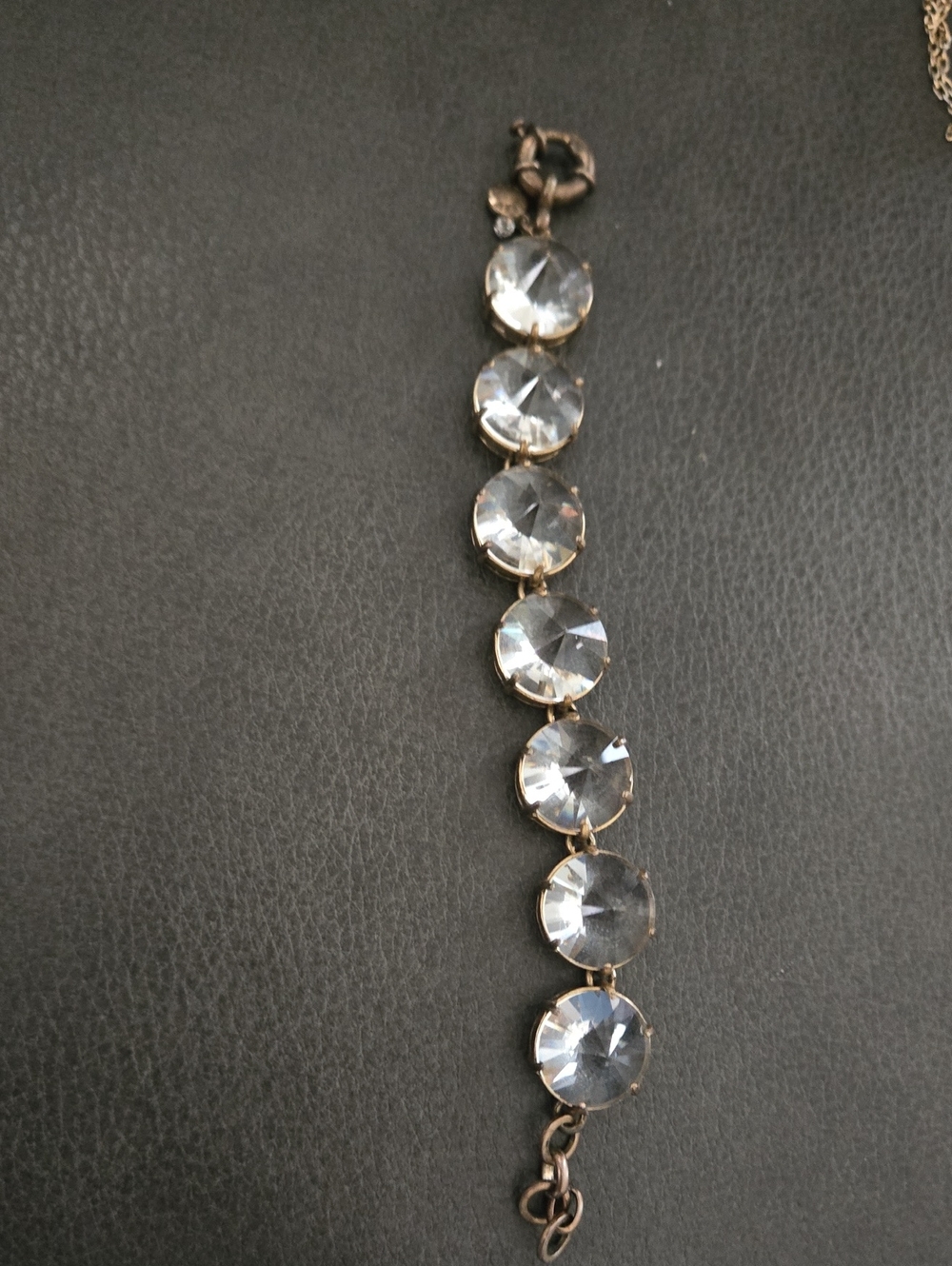 J. Crew Clear Crystal Link Bracelet - Gold Setting